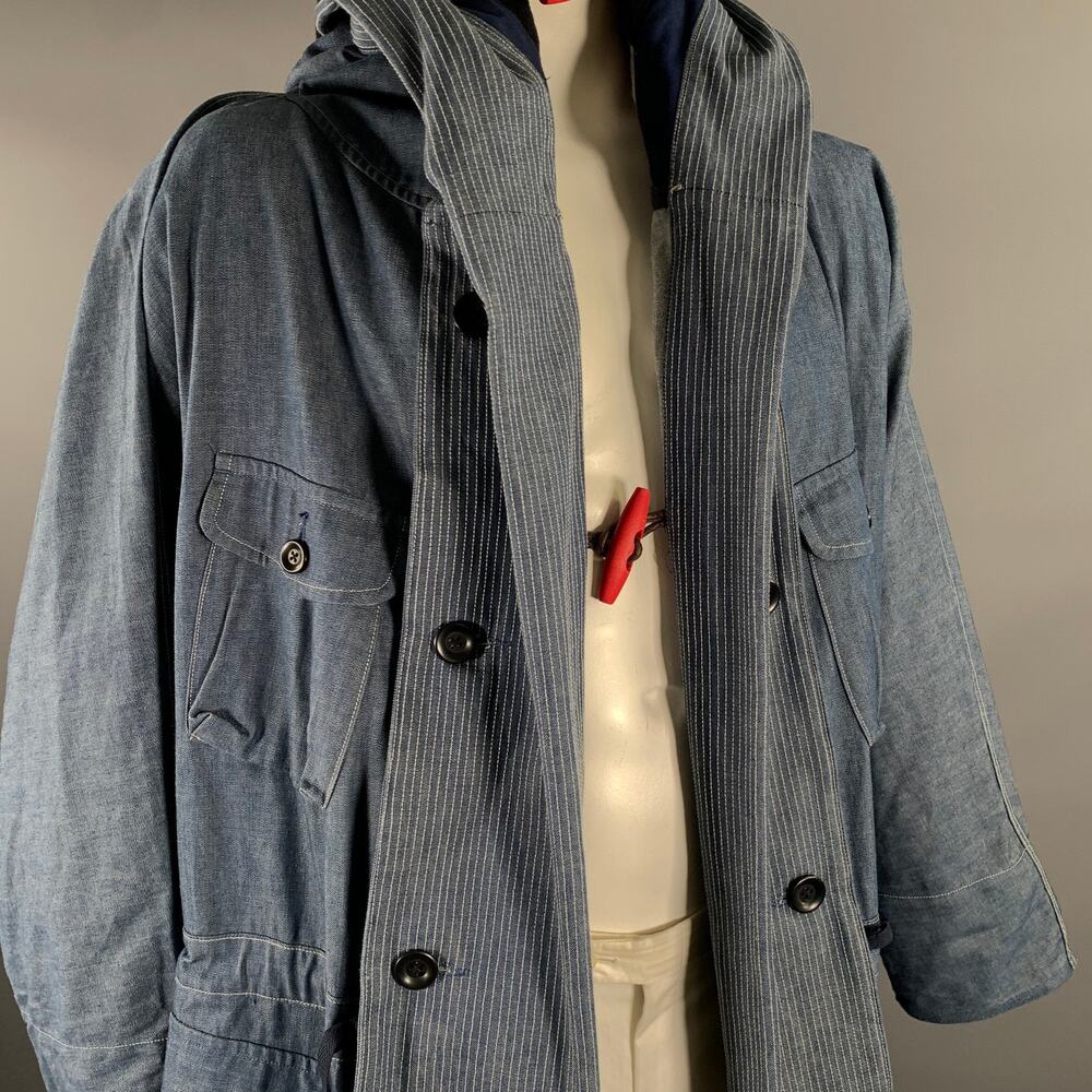 KAPITAL Size L Indigo Cotton Hooded Traggle Ring Coat - Picture 6 of 10